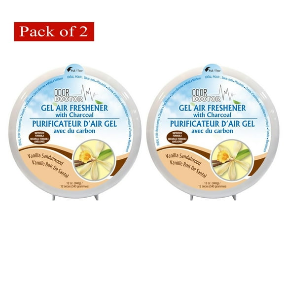 Odor Doctor Gel Air Freshener, Vanilla Sandalwood, 340g (PACK OF 2)