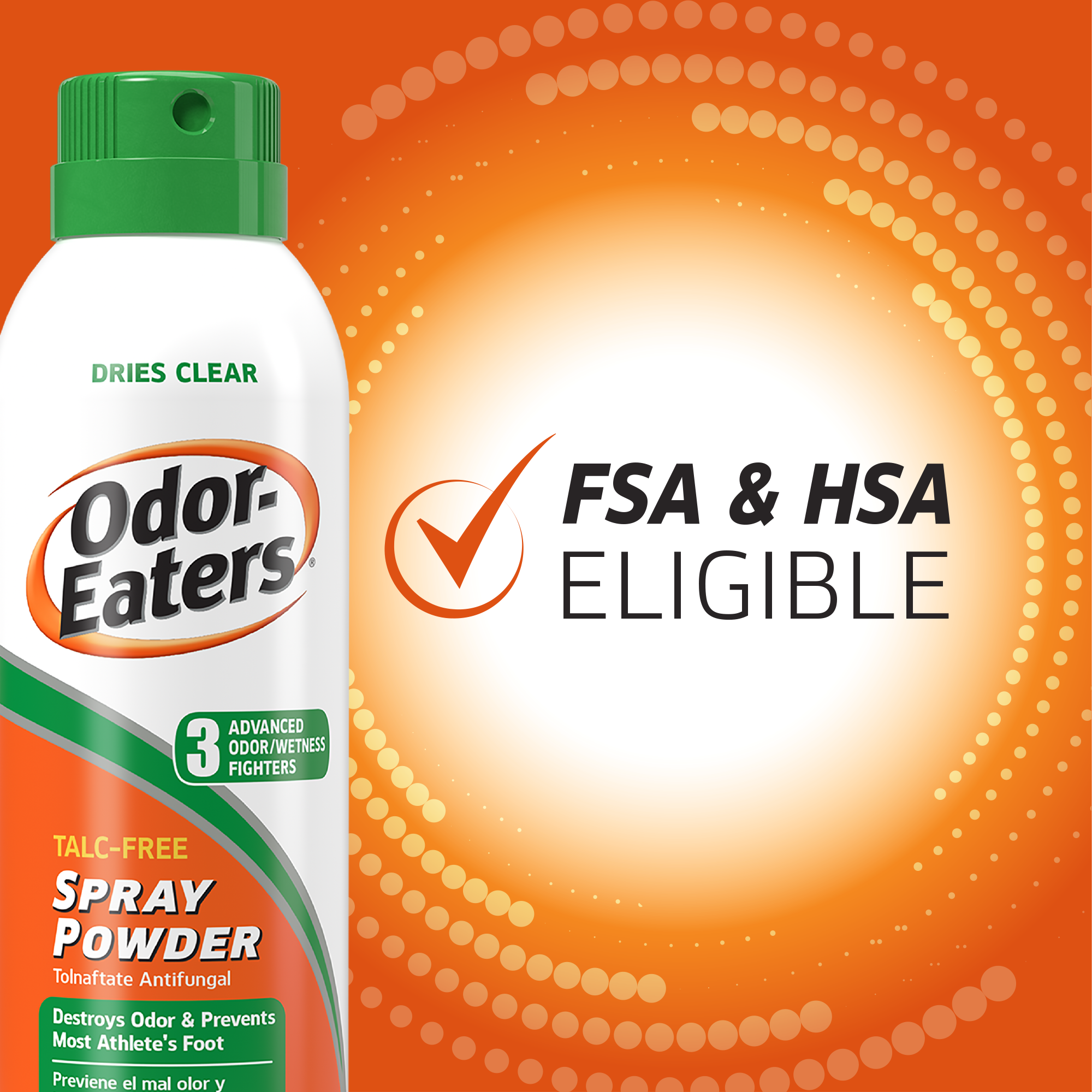 Odor-Eaters Foot Spray Powder Deodorant, Odor Control, & Sweat Absorbing, 4 oz - image 1 of 10