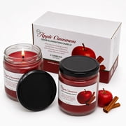 FPN Candles Apple Cinnamon Odor Eliminating – 2 Pack Single-Wick Soy Candles – Natural Air Freshener, Eco-Friendly, Long-Lasting Jar Candles for Home, Pets, Smo