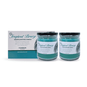 Odor Eliminating Candle Set (Tropical Breeze) - Pack of 2 (12oz) | 80 to 90-Hour Burn Time | Premium Soy Wax Candles | Neutralizes Pet, Kitchen, & Smoke Odors | Eco-Friendly & Long-Lasting