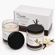 Candle Set Odor Eliminating Vanilla  - Pack of 2 (12oz) | 90-Hour Burn Time | Premium Soy Wax Candles | Neutralizes Pet, Kitchen, & Smoke Odors | Eco-Friendly &