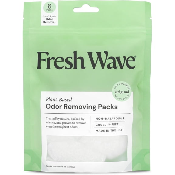 Odor Eliminating & Deodorizing Packs, Bag of 6 - Safer Odor Relief for Small Spaces, Natural Plant-Based Odor Eliminator, Odor Absorbers for Home