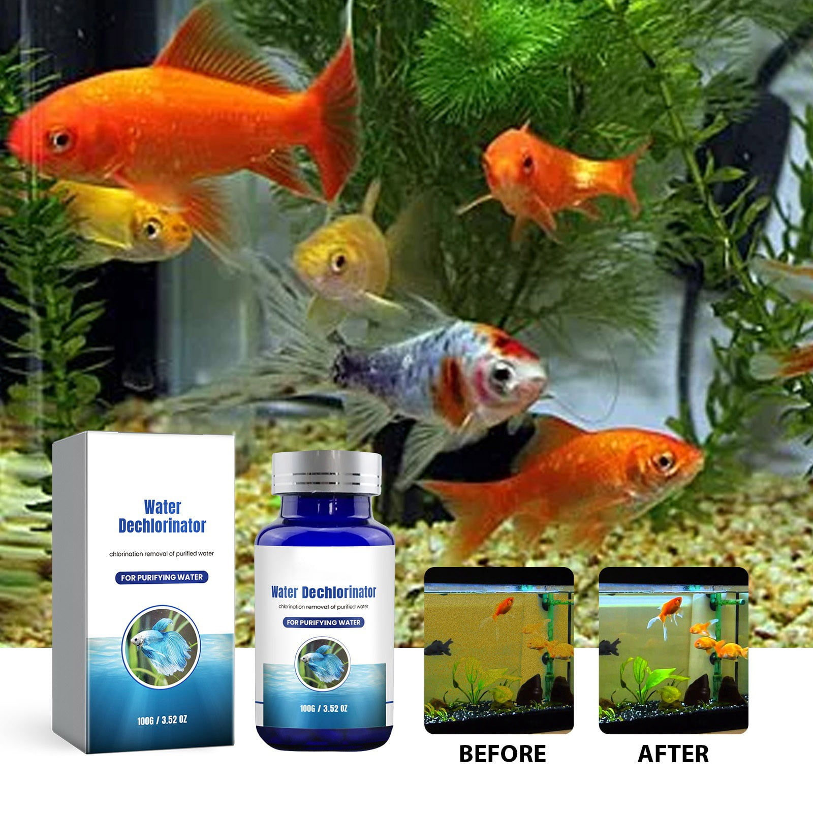 Odor Eliminator Easily Removal Built Up Grease Ceramic Christmas Aquarium Water Dechlorinator Tablets Fast Acting Remover For Fish Tank And Changes Effective Marine Freshwater Aquariums Walmart