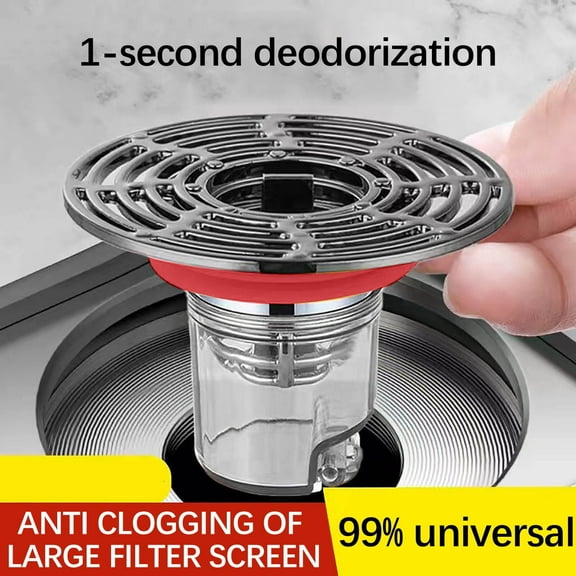 Odor-Proof Floor Drain Insert Core, Universal 32-45mm PVC/ABS Replacement Trap for Bathroom & Shower, Anti-Clog and Splash Guard