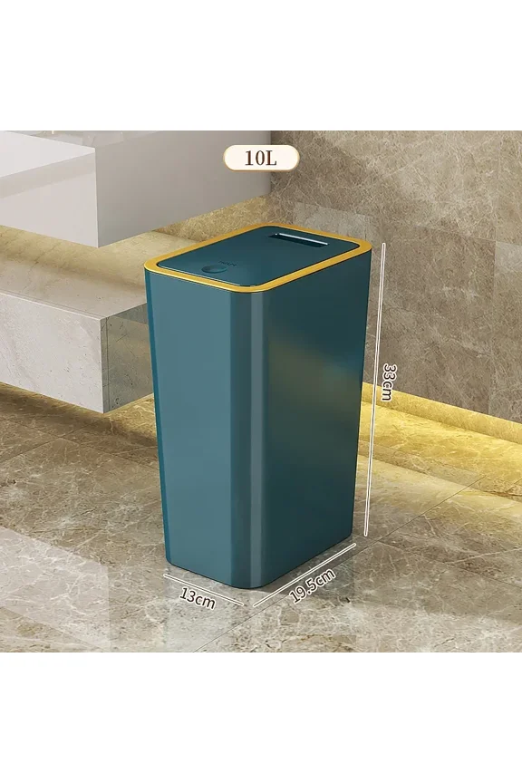 Odor Proof Trash Can with One-Touch Modern Design Durable Plastic Bathroom Kitchen Bin Space Saving Leakproof