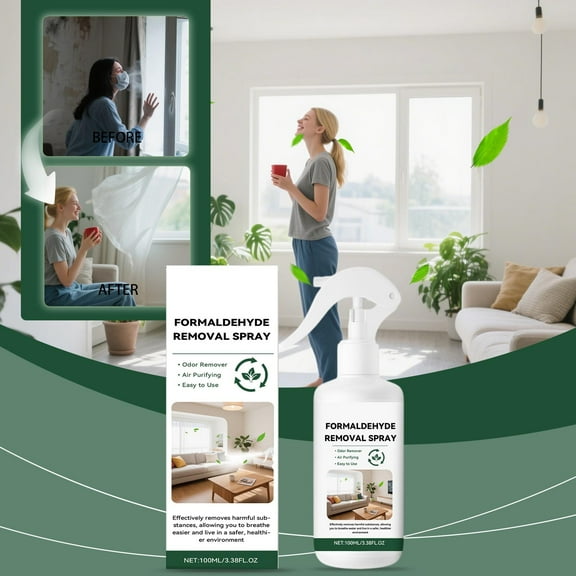 Odor Removal Spray | Active Amino Formula | Decomposes Airborne Smells | Purifies & Improves Air Quality | Safe Ingredients | Easy Spray Bottle | 100ml | Home Office Use | Fresh Environment