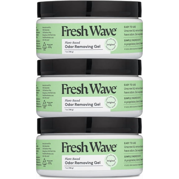 Odor Removing Gel 7 oz. Pack of 3 - Odor Absorbers for Home Safer Odor Relief Natural Plant-Based Odor Eliminator Every 7 oz. lasts 15-30 Days For Cooking Trash & Pets