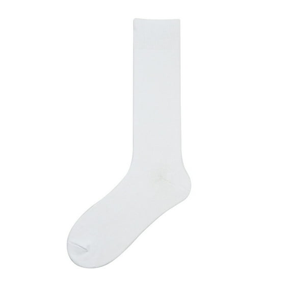 Odor-Resistant Crew Socks Men's Odor-Resistant Crew Socks (Black, Size L) - Breathable Combed Cotton Socks for Autumn & Winter, White L