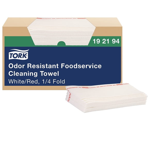 Odor Resistant Foodservice Cleaning Cloth White Self Dispensing, 1 x 50 Cloths, 192194