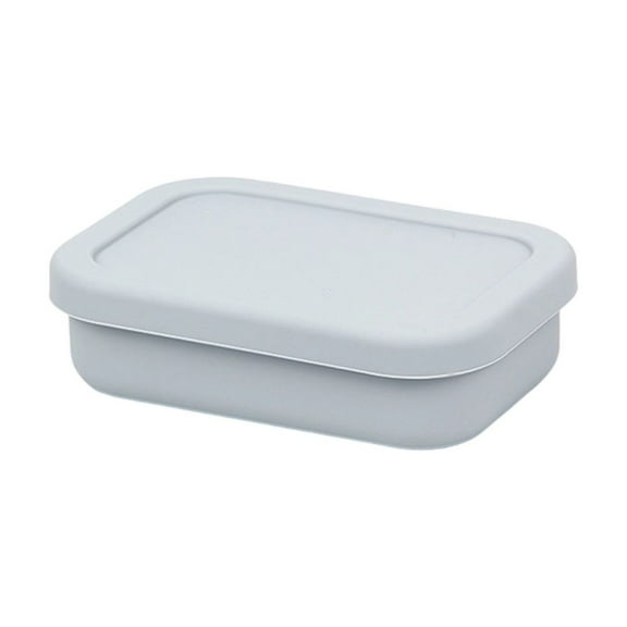 Odor Resistant Silicone Food Container With Snapping On Lid 2 Size 300ml/700ml Portable Lunch Box For Commuters Students