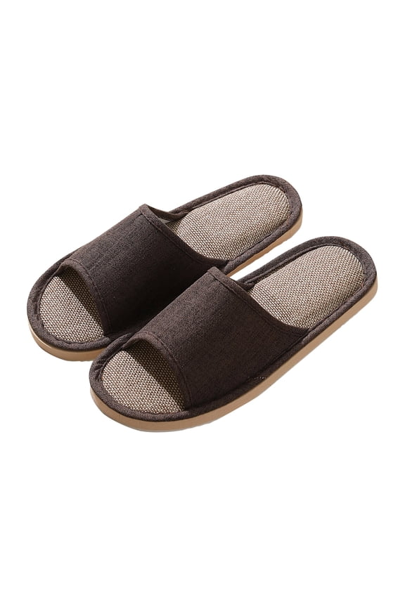 Odor-resistant Japanese Bamboo House Slippers for Sweaty Feet for Summer Cooling Slippers with Non-slip Soft Sole for Tatami and Indoor Easy to Clean, Coffee-colored, 42