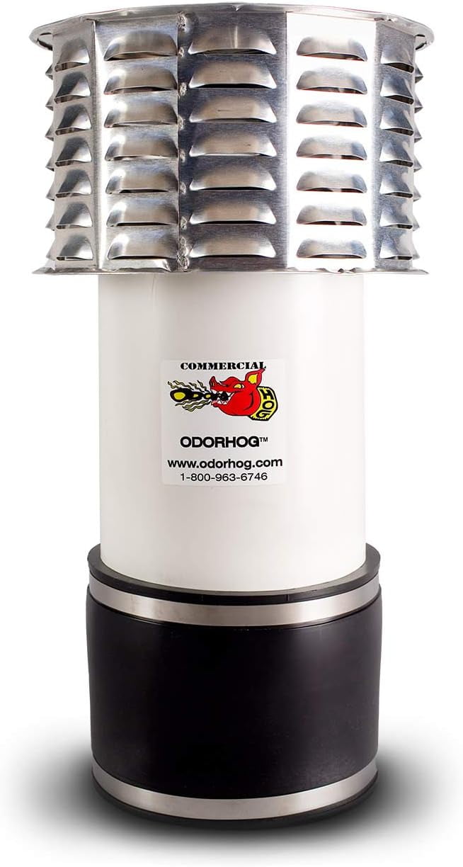 OdorHog Metal Cap Clamp On Vent Stack Pipe Filter 6" PVC Remove Septic Odor