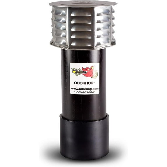OdorHog Metal Cap Slip On Vent Stack Pipe Filter 4" ABS Removes Outdoor Septic Odor