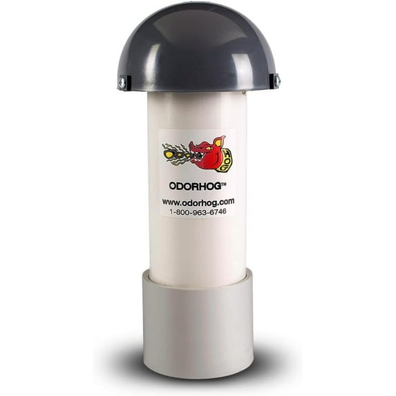 OdorHog Mushroom Cap Slip On Vent Stack Pipe Filter 3" PVC Removes Septic Odor