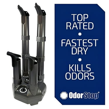 OdorStop Boot and Shoe Dryer and Deodorizer with Heat and High Output Fan (4 Boot)