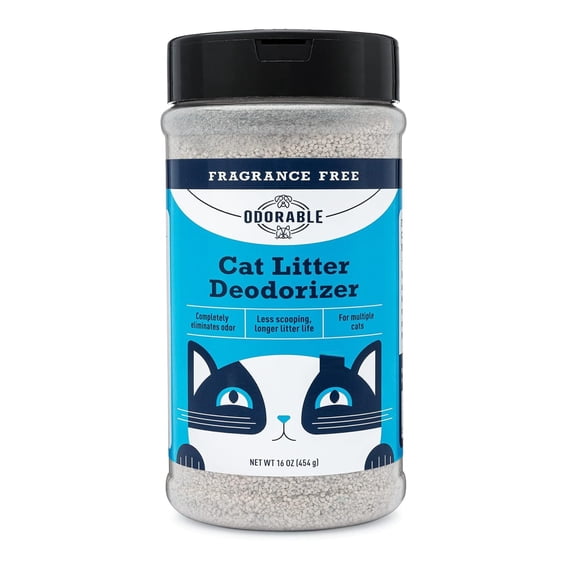Odorable Cat Litter Deodorizer - Unscented Odor Eliminator & Litter Box Cleaner & Freshener, Non-Tracking, Dust-Free, Easy Clump & Seal, Stain & Odor Control, Advance Odor Control Technology - 16oz