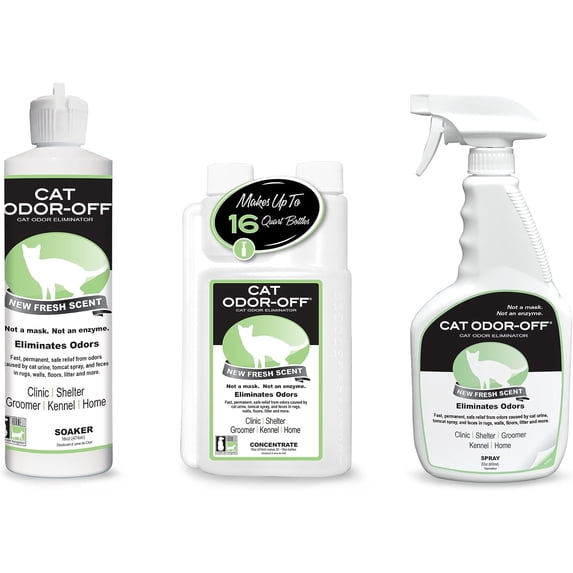 Odorcide Cat Odor-Off Fresh Scent Concentrate Pet Smell Odor Eliminator Bundle – Cat Odor Eliminator Concentrate for Pet Urine Odor, Cat Urine Smell, Feces on Carpet & Litter Boxes (COOFS-Bundle)