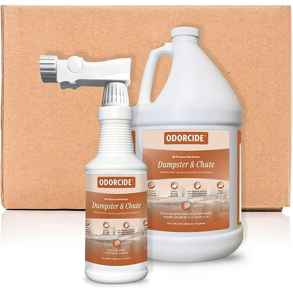 Odorcide Dumpster & Chute Odor Eliminator for Strong Odor – Dumpster, Loading Dock, & Trash Can Deodorizer - Safe, Non-Enzymatic Trash Can Odor Eliminator for Home & Commercial Use (DC-KIT)