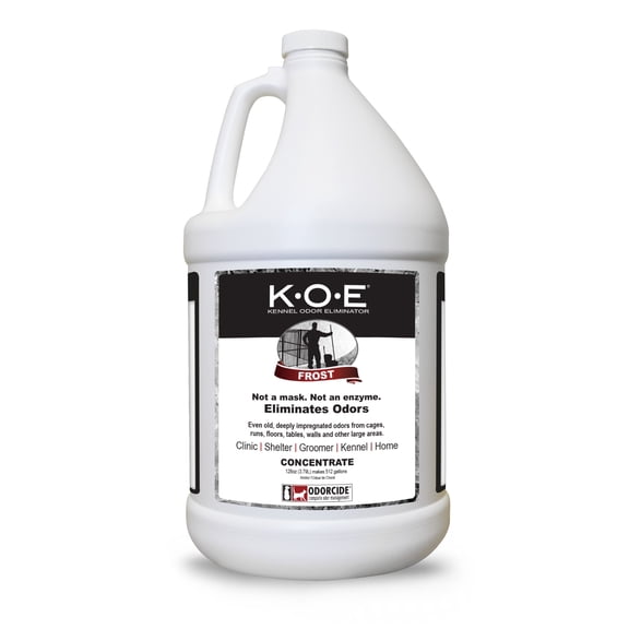 Odorcide K.O.E Kennel Odor Eliminator Concentrate  For Cages, Runs & More  For Home & Kennel w/Safe, Non-Enzymatic Formula - Frost Scent -128 oz