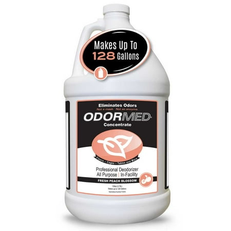 Odorcide Odor Eliminator Concentrate Fresh Peach Blossom 1 Gallon – Pet Odor Eliminator for Strong Odor on Floors, Walls, Cages & More – All-Purpose Carpet Deodorizer (OMED-PB)