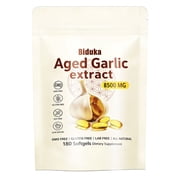 Odorless Aged Garlic Extract, 8500mg, 180 Count, 60 Days Supply, Non-GMO, Gluten-Free, Lab-Free, All-Natural Dietary Supplement