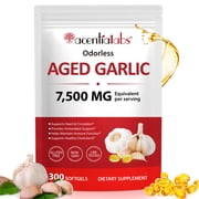 Odorless Aged Garlic Softgels for Heart Health, Non-GMO, Gluten-Free, 300 Softgels