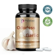 Odorless Garlic 1000mg - Antioxidant Supplements, Support Cholesterol & Heart Health - 120 Capsules