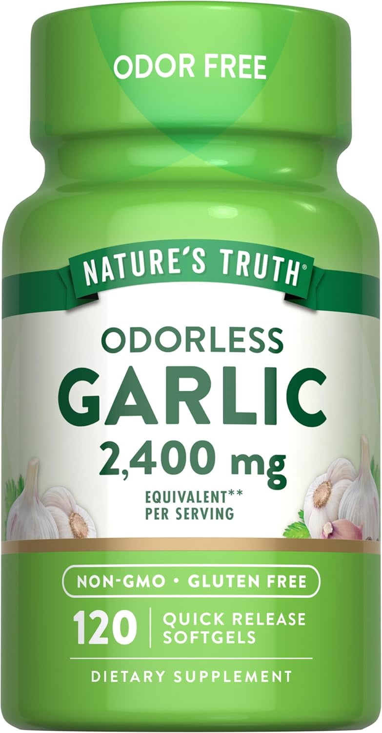 Odorless Garlic 2400 mg | 120 Softgels | For Men and Women | by Nature's Truth