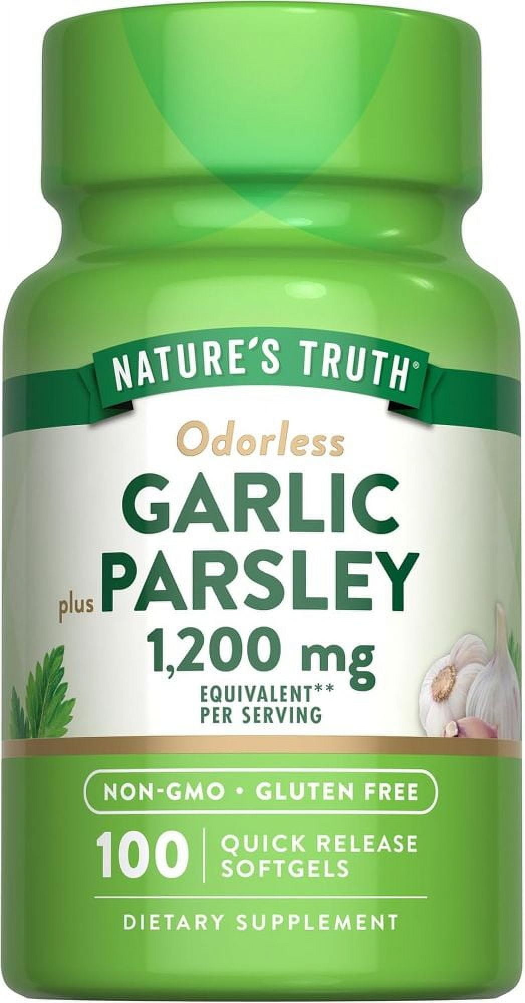 Odorless Garlic and Parsley | 1200mg | 100 Softgels | by Nature's Truth