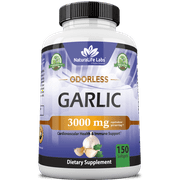 Odorless Pure Garlic 3000 Mg per serving 150 Soft Gels