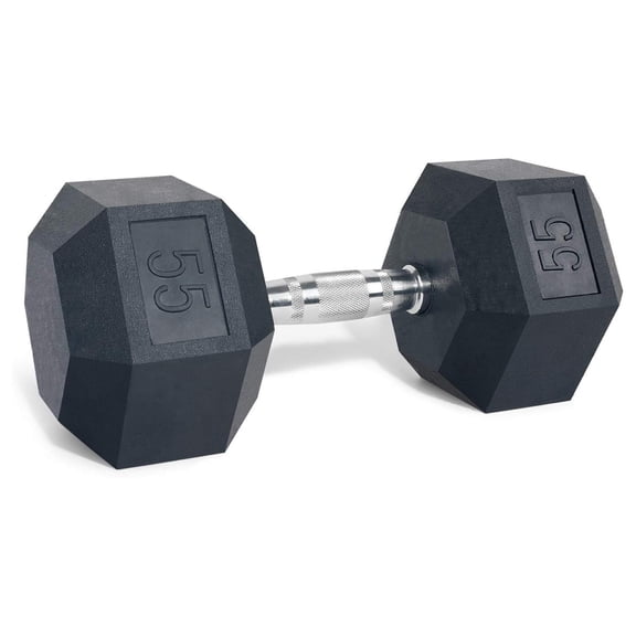 Odorless Rubber Encased Hex Dumbbells in Pairs or Single, Hand Dumbbell Weight with Metal Handle for Strength Training, Resistance Training, Build Muscle and Full Body Workout, 5-65lbs