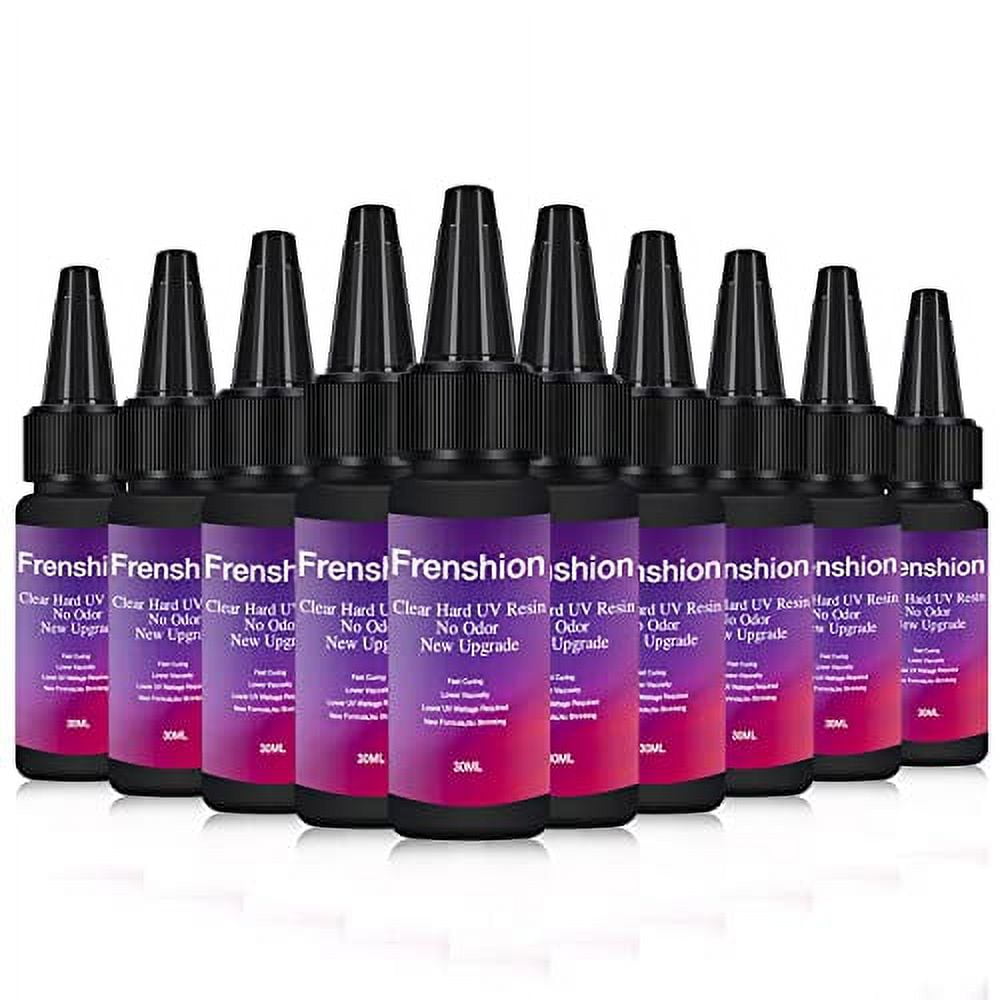 Odorless UV Resin-10X30ML Upgrade 1 Minute Quick Cure Hard Crystal Clear UV Resin for Jewelry Making, Casting and Coating