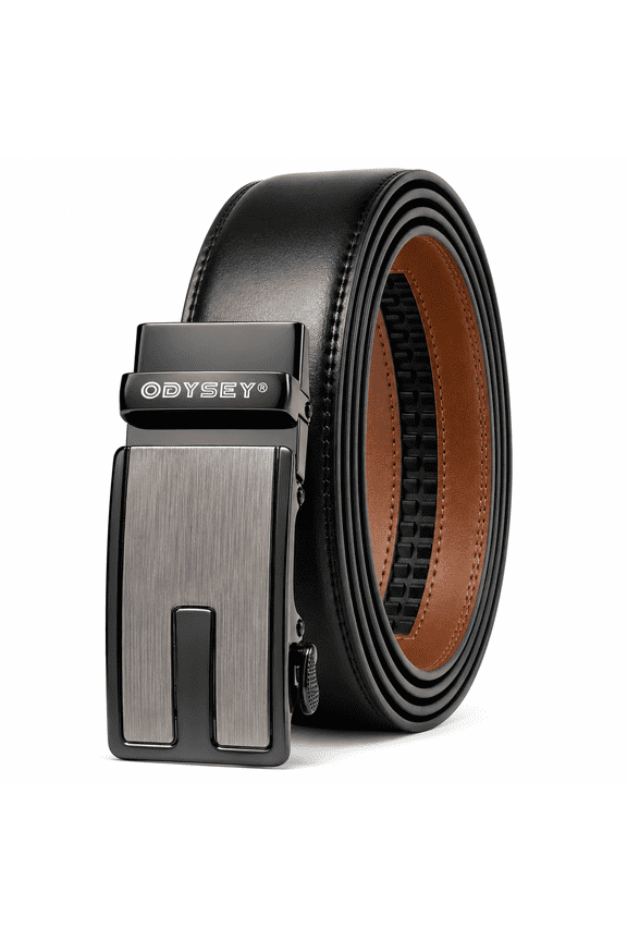 Men's Belt,Reversible Belt For Gift -Cut For Fit-2 Sides in1 Belt(Black/Brown,28"-40" Waist Adjustable) (R3)