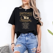 Odysseus World Tour T-Shirt, Greek Mythology Gift, Homer Odyssey Graphic Tee, Ancient Greece Book Lover Shirt