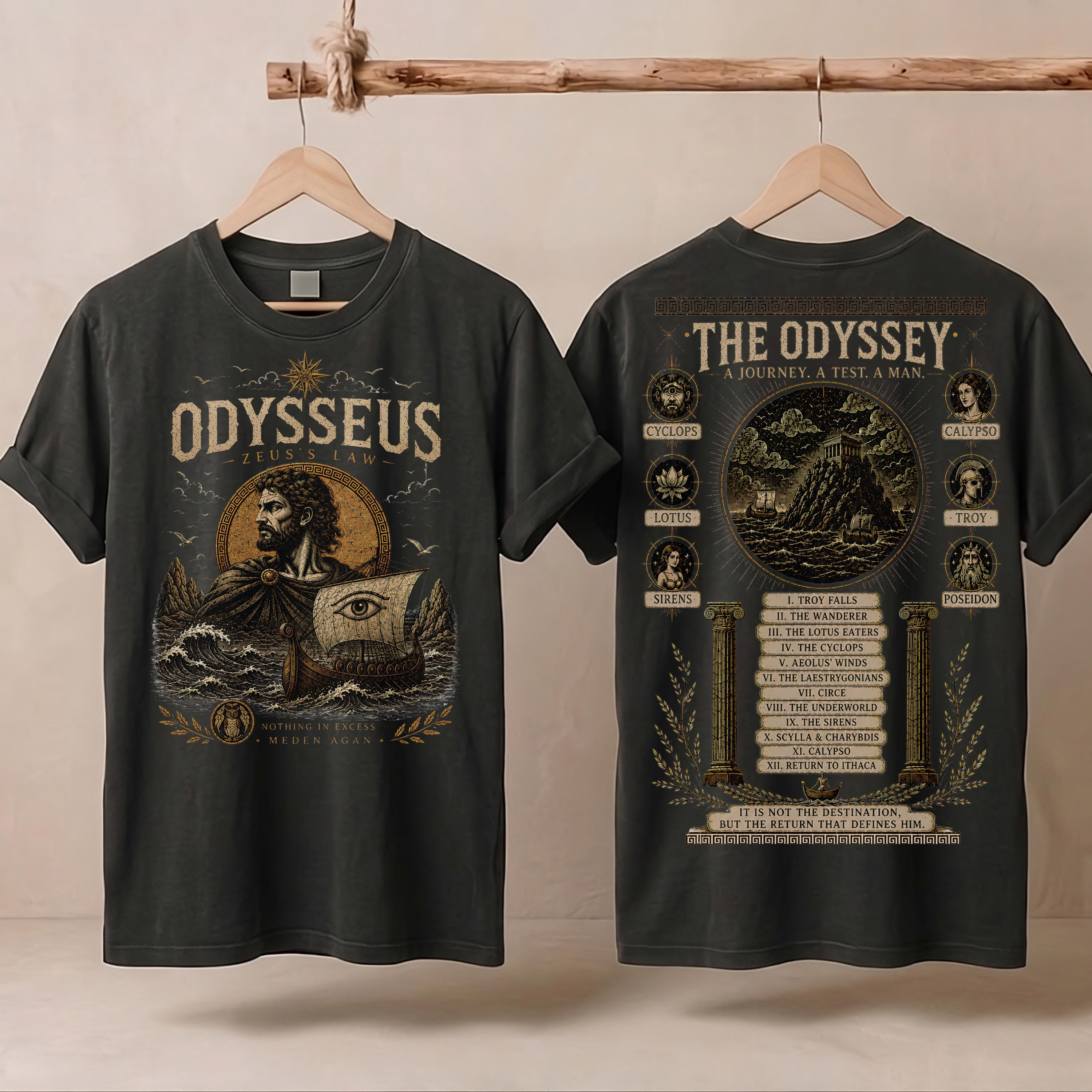 Odysseus Zeus’s Law Shirt, Greek Mythology World Tour Graphic Tee, The ...