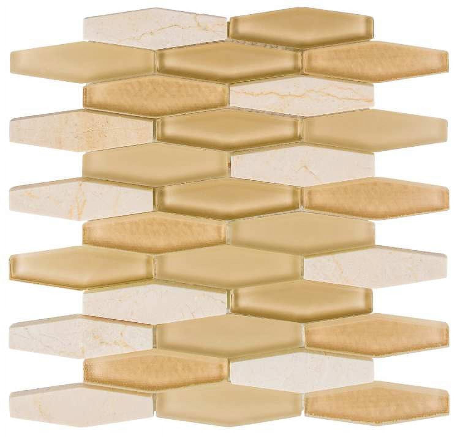 Troy Beige and Brown Hexagon Mosaic Tile Sheet