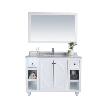 Odyssey - 48 - White Cabinet + White Stripes Counter