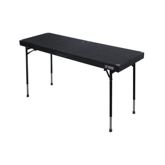 Odyssey 60" x 20" Work Surface Carpet DJ Table with Height Adjusting Legs