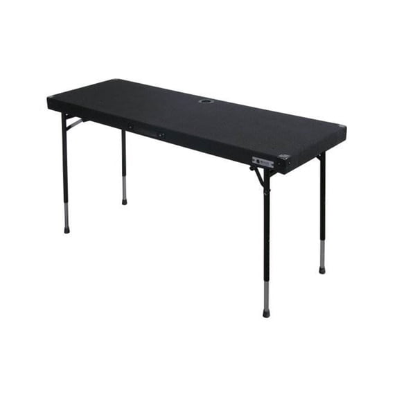 Odyssey 60" x 20" Work Surface Carpet DJ Table with Height Adjusting Legs