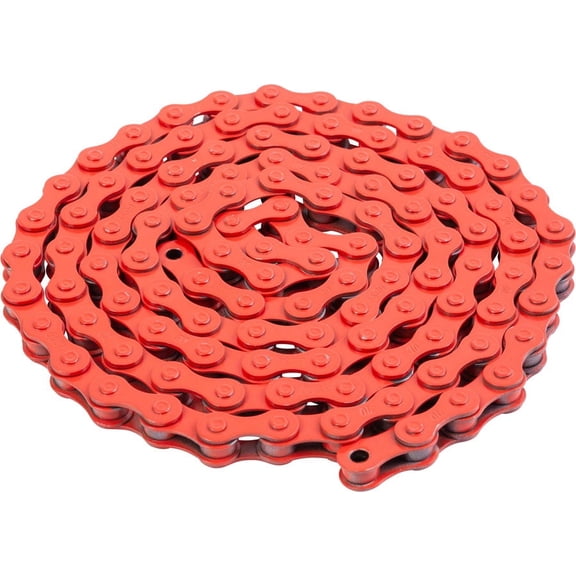 Odyssey Bluebird Chain Single Speed 1/2" x 1/8" 112 Links Red Steel