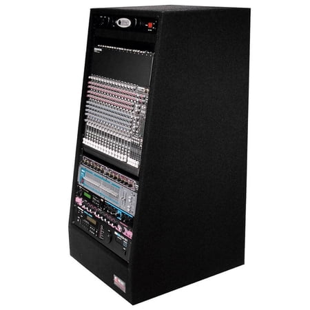 Odyssey Cases CRS20W New Carpeted 20 Space Studio Slant Black Rack With Wheels
