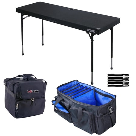 Odyssey CTBC2060 Adjustable 60" x 20" Work Surface Carpet DJ Table with Utility Transport Bag Package