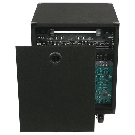 Odyssey Cases CRE12W New 12 Space Carpeted Rack DJ Case With Built In Wheels