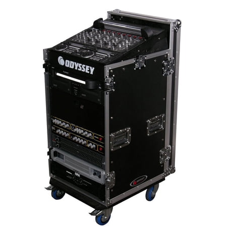COMBO RACK: 11U SLANT, 16U VERTICAL WITH WHEELS
