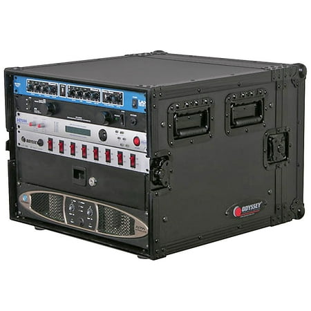 Odyssey Cases FZAR08BL New Black Label DJ Amp Amplifier Flight Rack Ata Case 8U