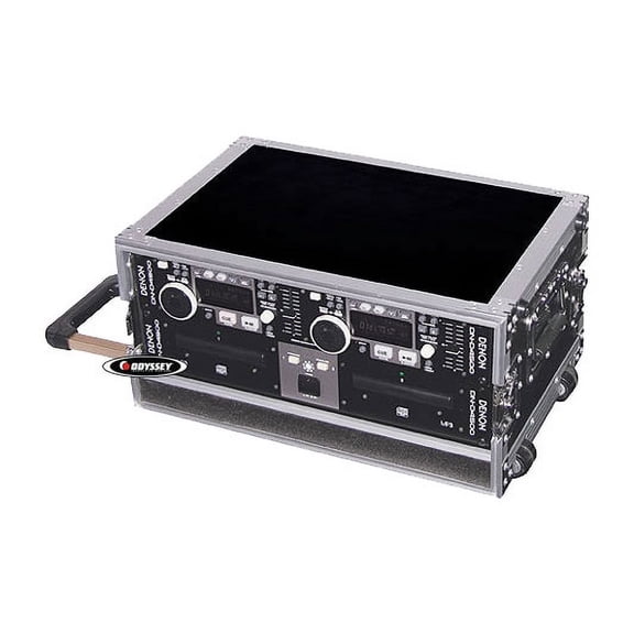 Odyssey Cases FZER4HW New Ata 4 Space DJ Effects Rack Case W/ Handle & Wheels
