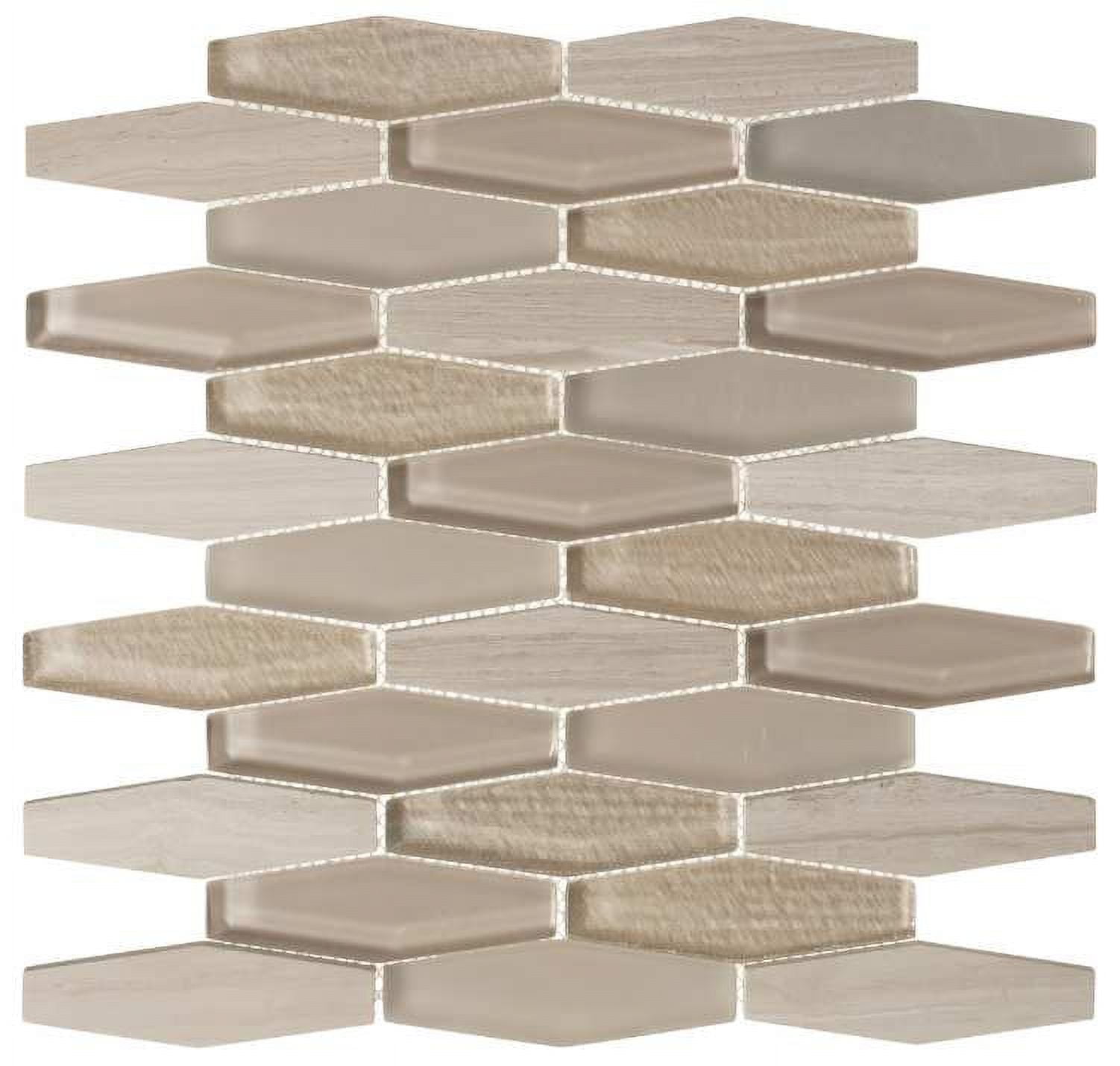 Odyssey Crete Brown 1-in. x 4-in. Novelty Marble Look Matte Natural Stone Mosaic Wall and Floor Tile