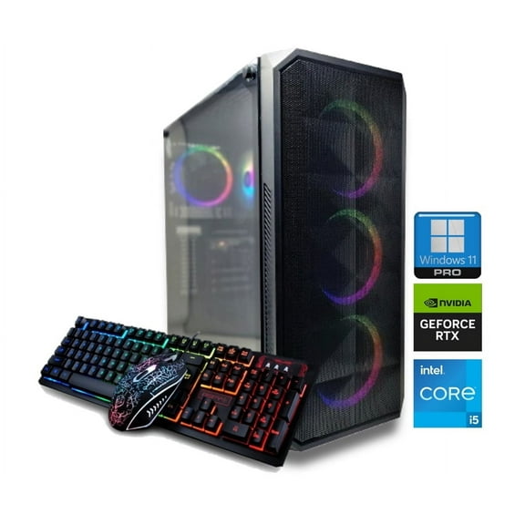 Odyssey Darkus V3 Custom Gaming PC, RGB LED Fans, Intel Core i5 upto 4.1GHz, 16GB DDR4 RAM, 1TB NVMe SSD, GeForce RTX 3050 6GB GDDR6, Wi-Fi, Windows 11 Pro