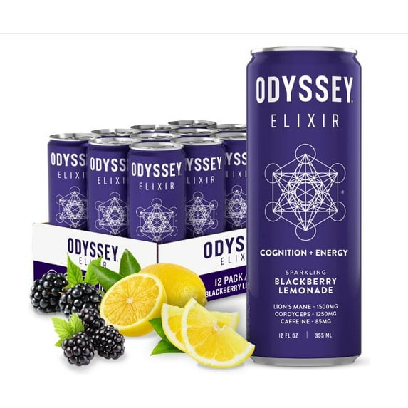 Odyssey Elixir & Sparkling Energy Drink - 85mg Caffeine (Blackberry Lemonade) (1can)