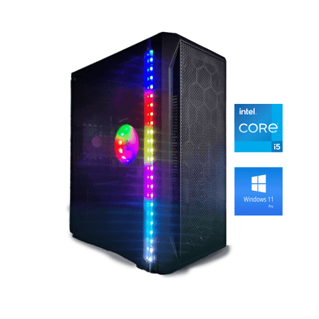 Odyssey Essentials 2025 Custom Workstation PC, RGB Intel Core i5-8500 upto 4.1GHz, 16GB DDR4 RAM, 1TB NVMe SSD, Wi-Fi BT Windows 11 Pro